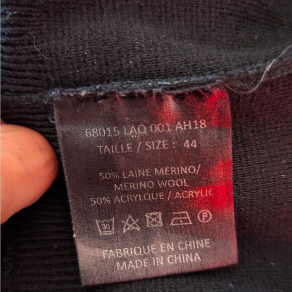 Longchamp Black Peplum Sweater in Size 44 (L to XL). In Excellent Preloved Cond. - Picture 6 of 6